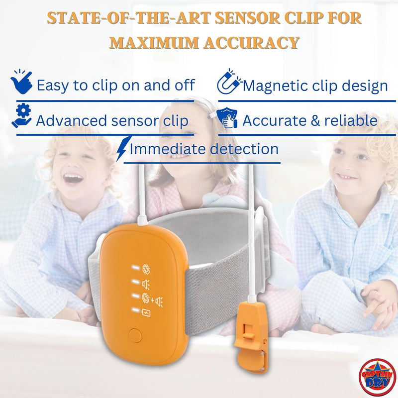 [Australia] - Bedwetting Alarm Rechargable for Boys and Girls Potty Training Older Children Pee Alarm Potty Timer Bedwetting Monitor Sensor Deep Sleepers Turn Move During Sleep Loud Sound Three Modes 