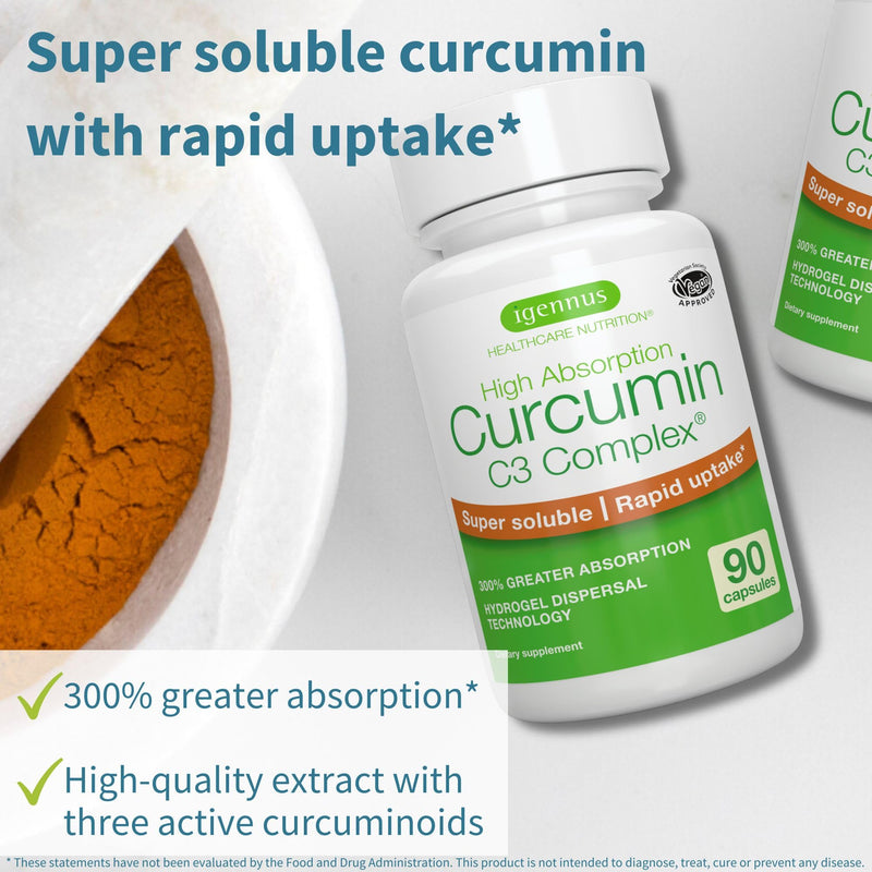 Multivitamin & Minerals for Men + High Absorption Curcumin C3 Complex, Vegan Bundle, Sustained Release Advanced Multivitamin + 300% Greater Absorption Curcuminoids with Rapid Uptake, By Igennus