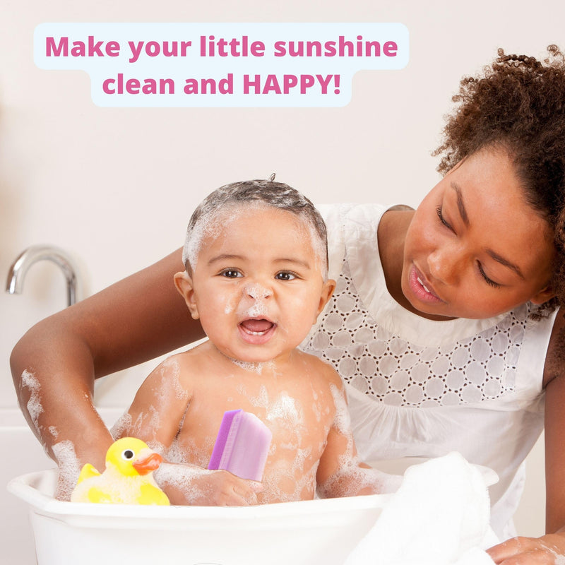 [Australia] - Cradle Cap Treatment Kit for Baby Girl | Baby Cradle Cap Brush for Babies - Baby Bath Essentials | Cradle Cap Comb & Baby Bath Sponge (Pink 6-Pack) 6-Pack Cradle Cap Kit - Pink 