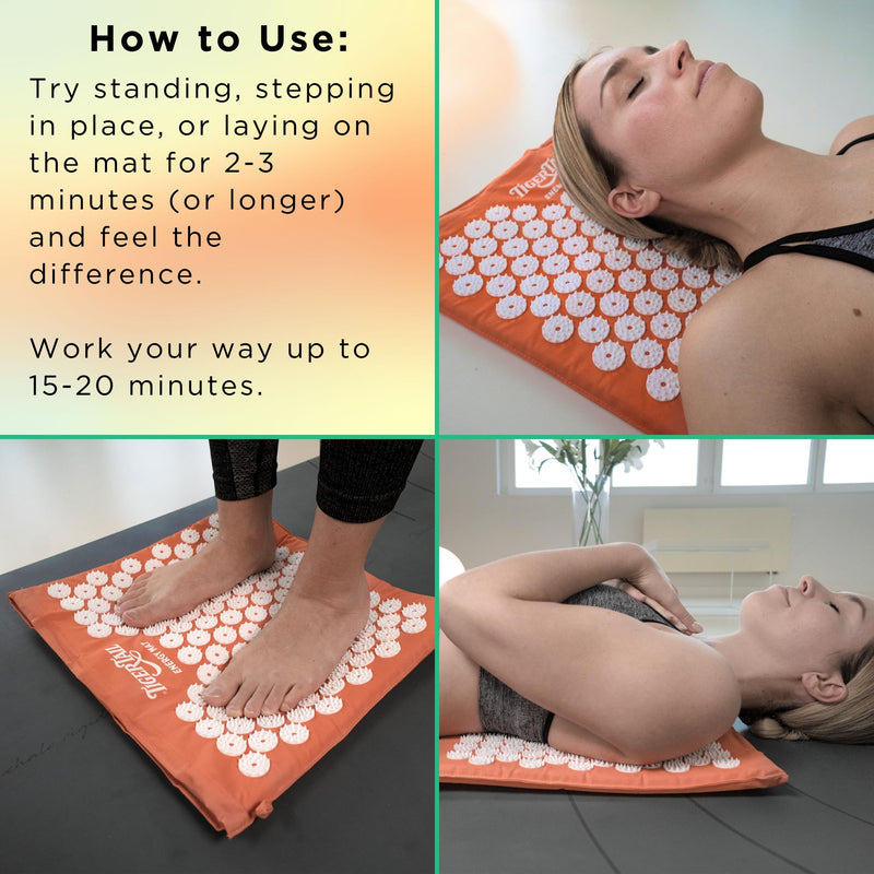 [Australia] - Tiger Tail Toothy Acupressure Energy Mat for Neck, Back, Shoulder, and Feet Pain Relief - Release Endorphins, Reduce Stress, Revitalize Energy Levels 