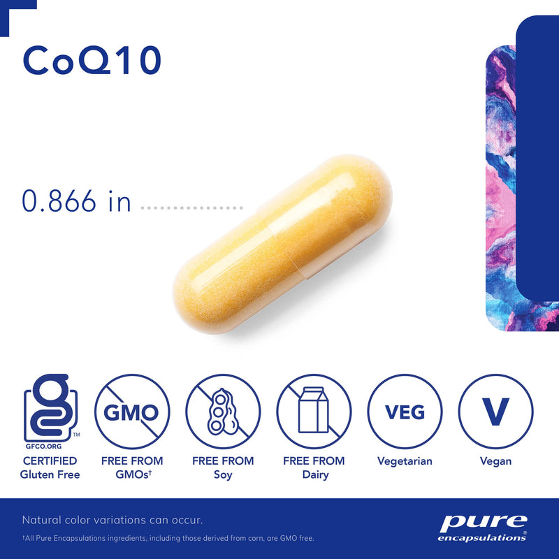 [Australia] - Pure Encapsulations CoQ10 120 mg - Coenzyme Q10 Supplement for Heart Health, Energy, Antioxidants, Brain & Memory Health - Cellular Health, Cognition & Cardiovascular Support* - 60 Capsules 60 Count (Pack of 1) 