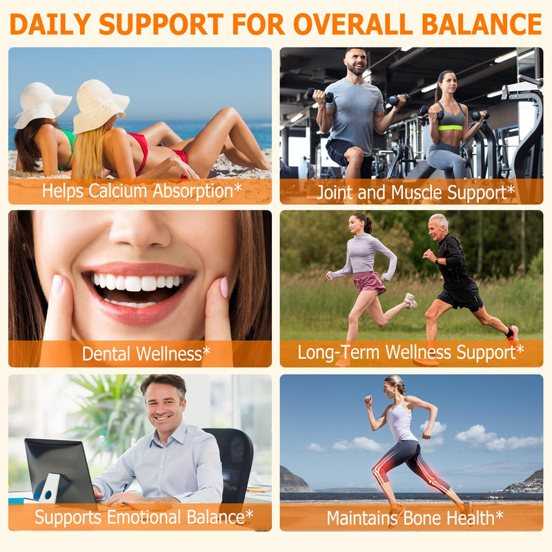 Vitamin D3 K2 Supplement Softgel, D3 K2 Vitamin 10000 IU Supports Immune, Heart, Teeth & Bone Health, Easy to Swallow & Non-GMO, 120 Softgels Orange | 1 Bag | 120-day Supply