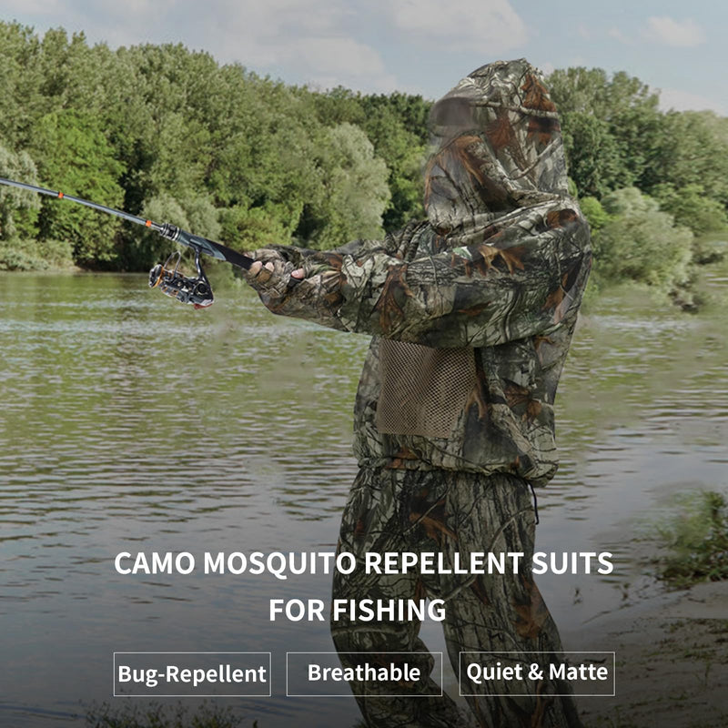 [Australia] - LOOGU Mosquito Suits, Net Bug Pants & Jacket Hood Sets - Ultra-fine Mesh - With Fishing, Hiking, Camping and Gardening Loogu Super Tree Camo Medium/Large 