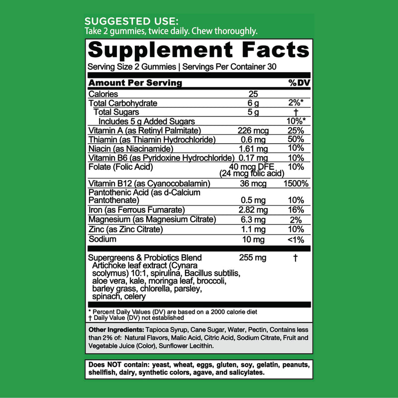 Goli SuperGreens Vitamin Gummy - 120 Count - Essential Vitamins and Minerals - Plant-Based, Vegan, Gluten-Free & Gelatin Free - Health from Within, Pack of 2 mixed berry 120 Count (Pack of 1)