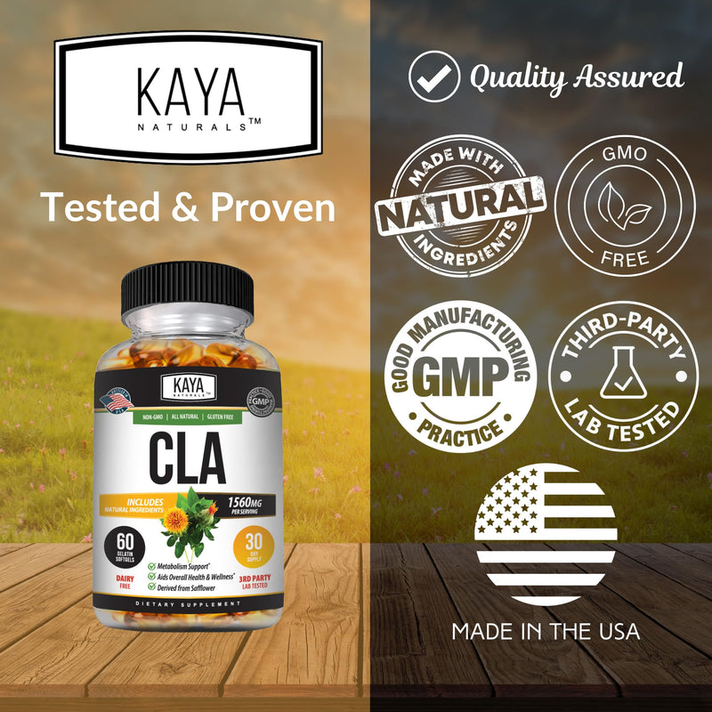 [Australia] - Kaya Naturals CLA Capsules ‚Äì Conjugated Linoleic Acid ‚Äì Non-GMO & Gluten-Free (60 Count (Pack of 1)) 60 Count (Pack of 1) 