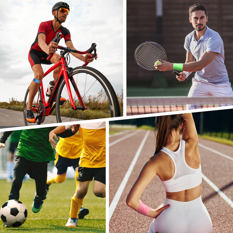 [Australia] - 9 Rolls (108 Yards) Pre Wrap Athletic Tape - 9 Colors, 3rd Gen Prewrap for Hair Soccer, Athletic Sports Wrap Foam Underwrap for Headbands, Ankles, Wrists, Hands & Knees 