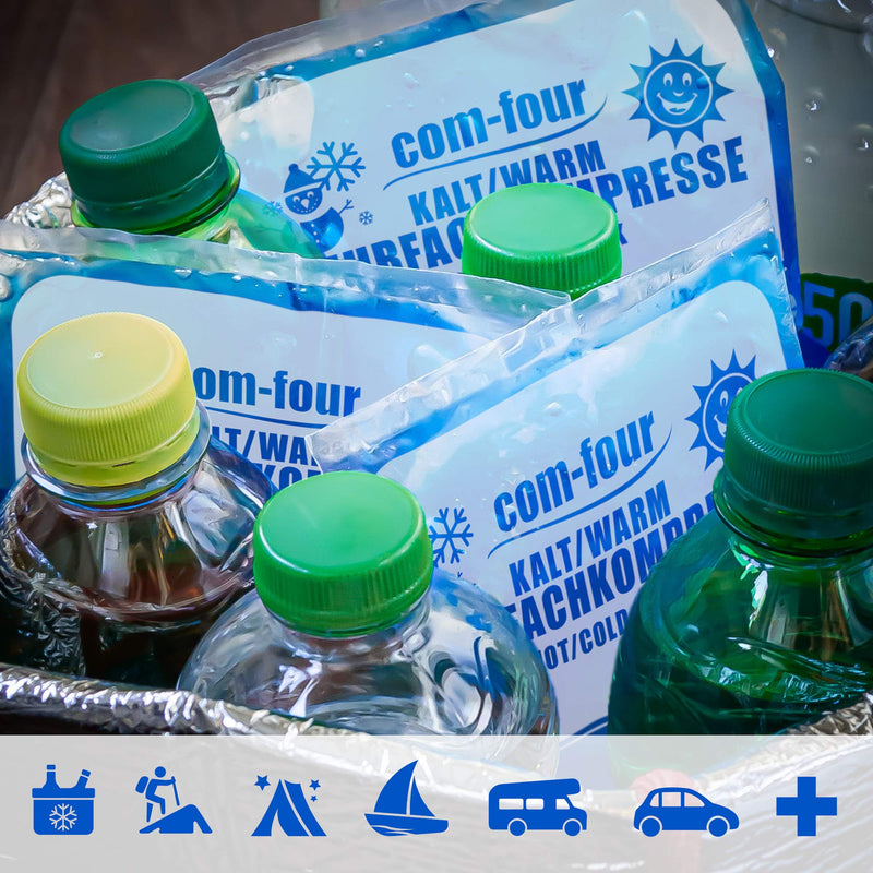 [Australia] - com-four® 5X Large Multiple Compress 29 x 12 cm with Fleece Cover, Warm and Cold Compresses, Cooling Pads - Cooling Pack Microwave Safe - Made in Germany (05 Pieces - Large) 05 Pieces - Large 