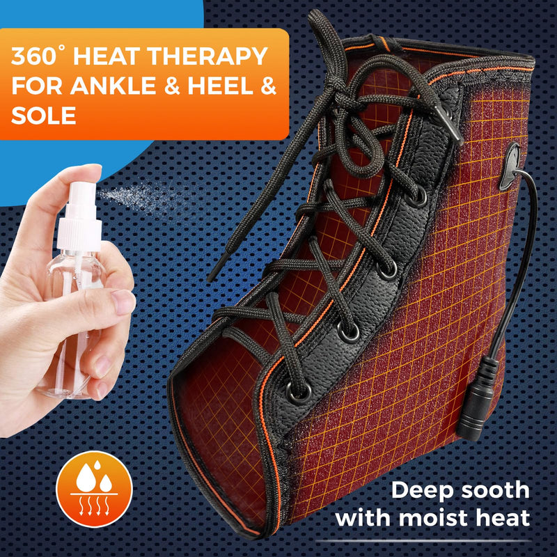 sticro Ankle Heating Pad with Lace-up Design for Sprained Ankle & Achilles Tendonitis Recovery, Auto-Off Heating Pad for Foot Pain Relief with 3 Heat & 5 Timer Settings for Men/Women(S/M)