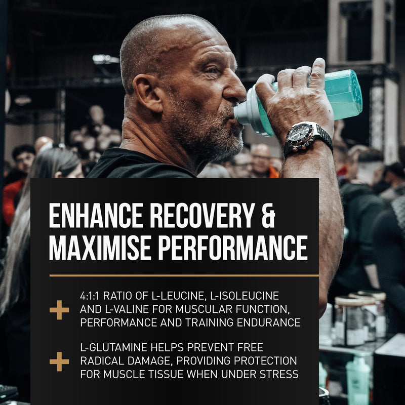 DY Nutrition HIT BCAA 4:1:1 + Glutamine, 450g, 30 Servings (Cherry Flavour) Branch Chain Amino Acid Powder Drink for Optimal Pump & Performance | Pre & Intra Workout Supplement Cherry