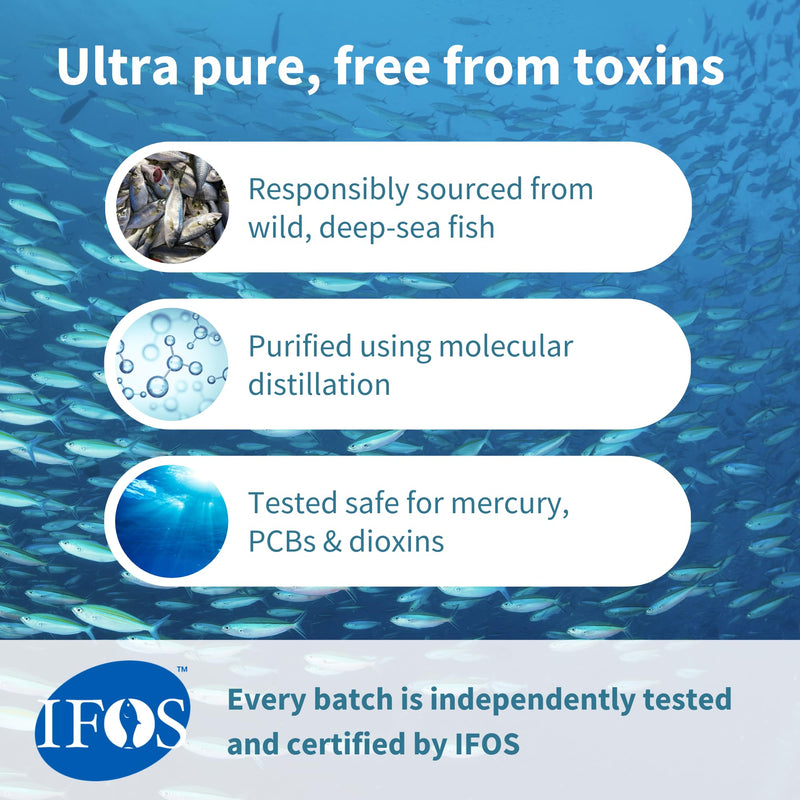 [Australia] - Igennus Ultra Pure Omega 3 Triglyceride rTG Wild Fish Oil 1360mg, IFOS Certified, EPA DHA 1000mg Plus Astaxanthin, Non-GMO, for Men & Women, 180 Softgels 