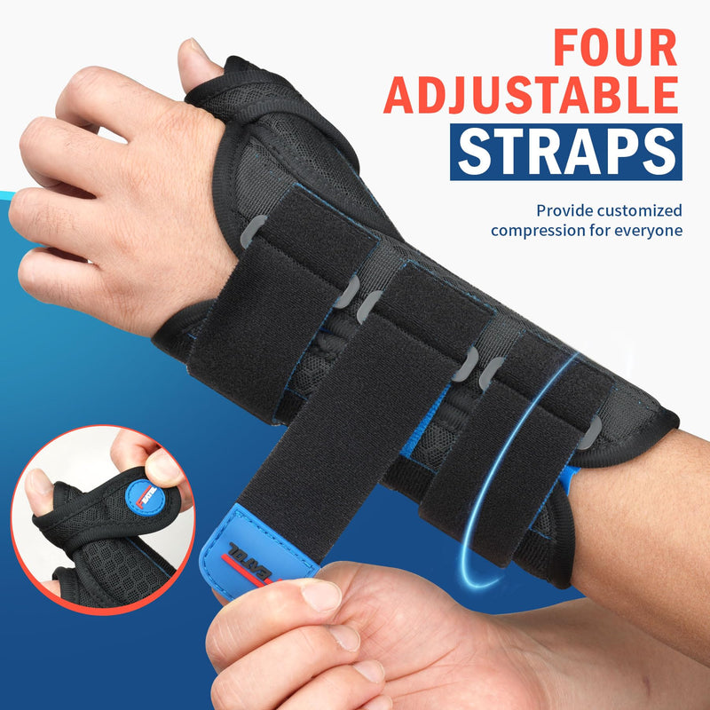 [Australia] - FEATOL 2 Pack Wrist Brace with Thumb Spica Splint for De Quervain's Tenosynovitis, Carpal Tunnel, Tendonitis, Arthritis-Thumb Brace for Pain Relief-Left And Right Hand-Medium/Large Medium/Large Black Blue 