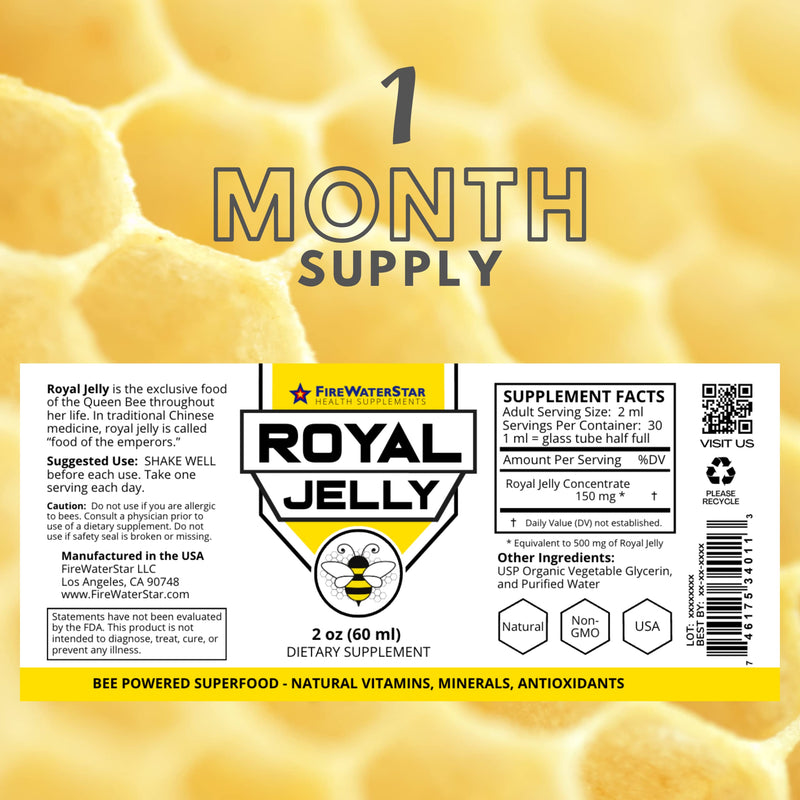 [Australia] - FWS Royal Jelly Bee Powered Superfood, Natural Vitamins, Minerals, Antioxidants, Organic, Food of The Emperors, Nutrient-Rich Supplement, Non-GMO, Supports Well-Being and Skin Health 