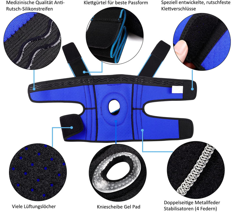 [Australia] - NEENCA Knee Support with Patella Gel Pads & Spring Side Stabilizers M Black 