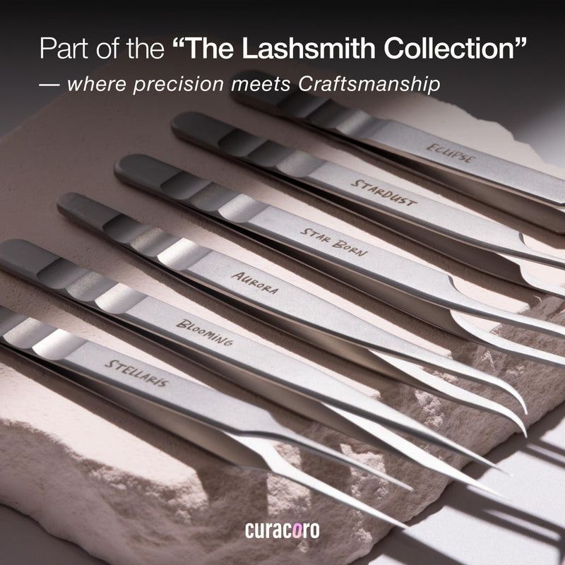 Curacoro EyeLash Tweezers - LashSmith Fine-tipped Lash Application Tool - Straight Isolation Tweezer for Every Lash Set Straight Isolation - Stellaris