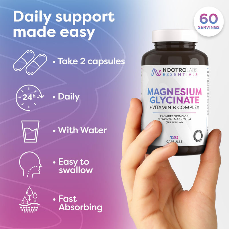 Nootro Labs Magnesium Citrate Supplement, High Strength 510mg Elemental Magnesium, Bioavailable Form to Support Energy, Muscles, Nervous System & Wellbeing, Vegan (60 Servings, 2 Month Supply)