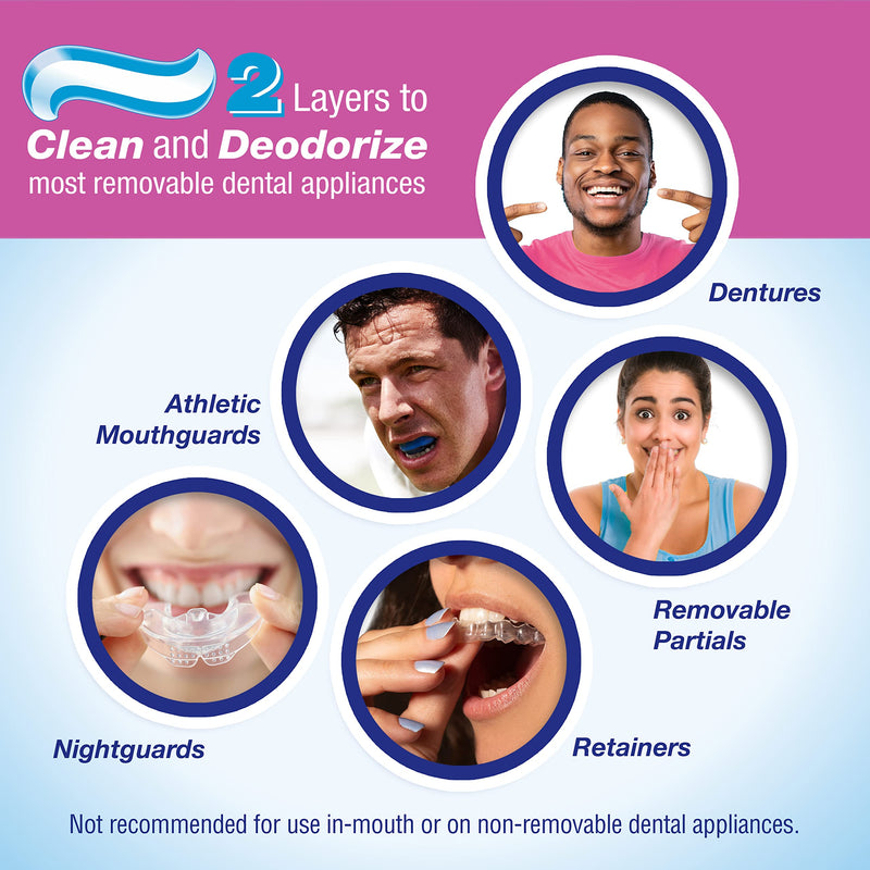 [Australia] - Fresh 'n Brite Denture Cleaning Paste For Dentures, Removable Partial Dentures, Retainers, Mouthguards, Nightguards, Fast Stain Removal, pack of 3, 3.8 oz Tubes 
