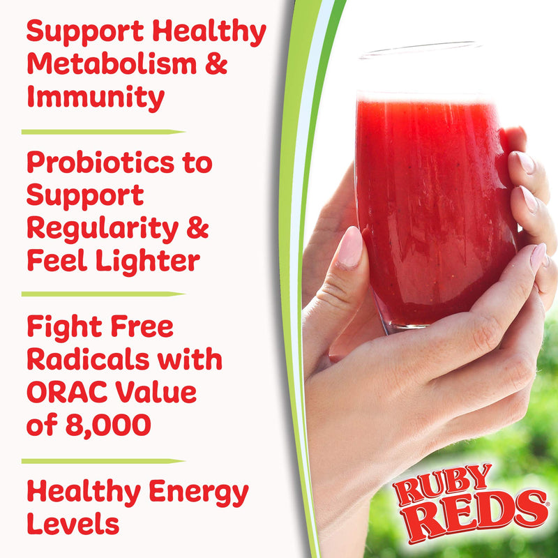 Ruby Reds Delicious Reds Powder Fruit & Vegetable Supplement – 30 servings | Support Healthy Metabolism, Probiotic Support, Fight Free Radicals, Healthy Energy Levels 10.9 Ounce (Pack of 1)