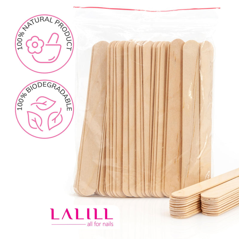 [Australia] - LALILL wooden spatulas made of birch wood, pack of 100, 15 cm length, wooden spatulas for hair removal, applying wax, waxing masks, wooden sticks for crafts, ice cream sticks, ice cream sticks, mouth depressors, wood for practice 