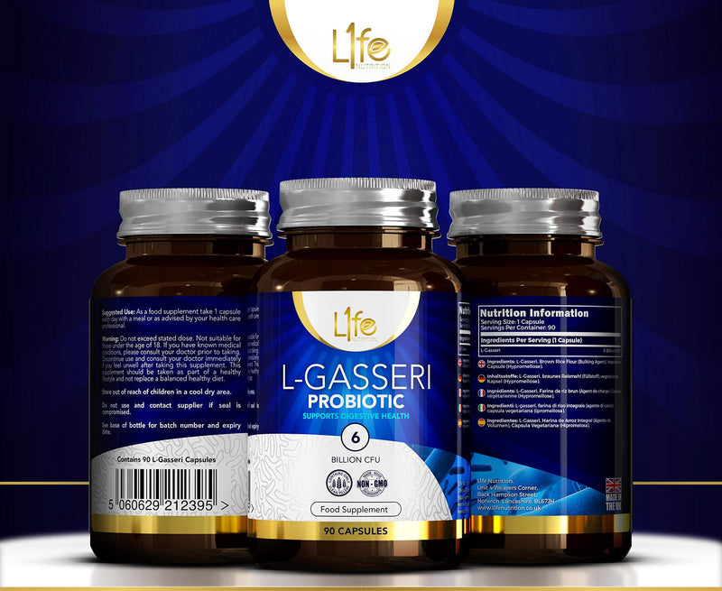 LN Lactobacillus Gasseri | 90 Lactobacillus Probiotic Capsules - High Strength 3 Billion CFU L-Gasseri Probiotic per Serving | Non-GMO, Gluten & Allergen Free | Made in The UK