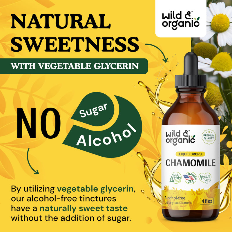 [Australia] - Chamomile Flower Supplement - Organic Chamomile Liquid Extract - Vegan, Alcohol Free Drops - 4 fl oz 4 Fl Oz (Pack of 1) 