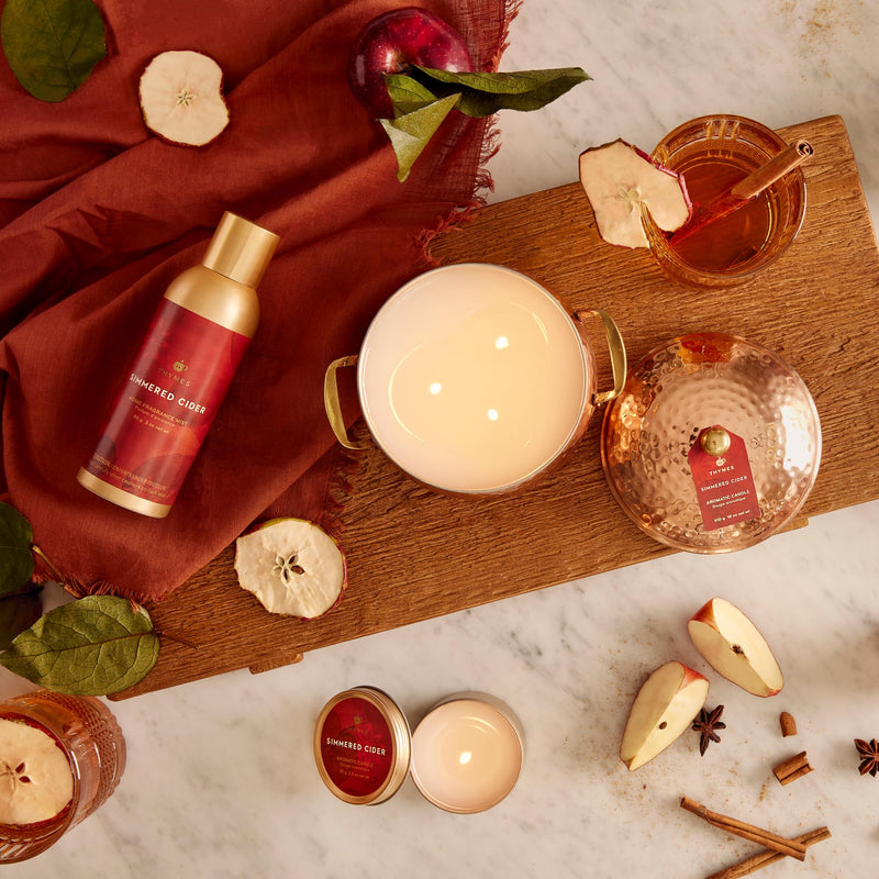 Thymes Simmered Cider Fragrance Mist - Scented Room Spray for Home Fragrance - Notes of Apple & Cardamom - Bedroom & Bathroom Air Freshener - Simmered Cider - 3 oz (Pack of 2)