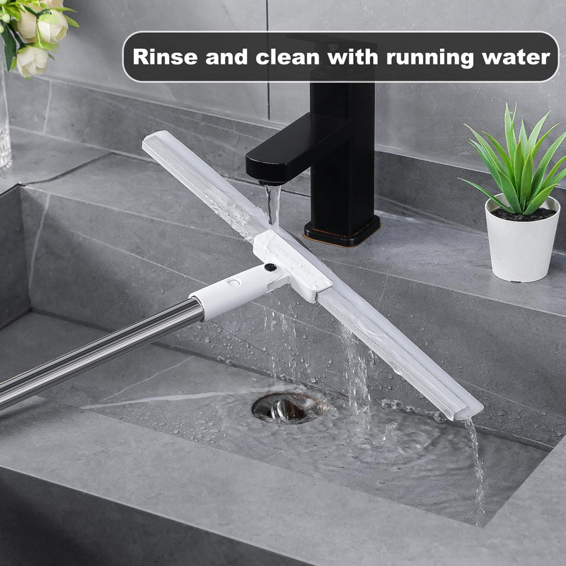 [Australia] - Rubber Squeegee Broom for Floor,62" Long Handle Window Squeegee, Silicone Pet Hair Remover,Magic Broom for Indoor Cleaning,Cleans glass, hair, fine dust, liquids, suitable for Smooth Floors, Rugs 