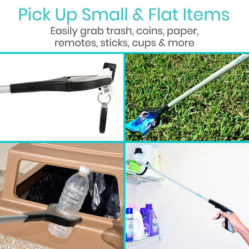 [Australia] - Vive Reacher Grabber Tool - 32" Extra Long Pickup Aid (2 Pack) - Trash Picker Upper, Rotating Hand, Heavy Duty Grip Arm - Reaching Assist for Litter, Elderly, Garden Nabber, Disabled, Handicap Arm 2-Pack 