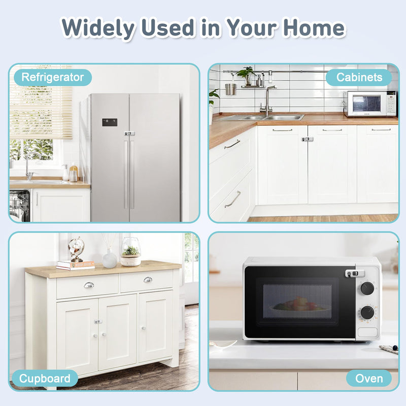 [Australia] - 6 Pack Child Proof Refrigerator Locks, Fridge Locks for Kids Safety, Freezer Door Latches with Sticky 3M Adhesives for Toddlers and Baby, Ideal for Upright Freezer, Ovens, Cabinets Door 