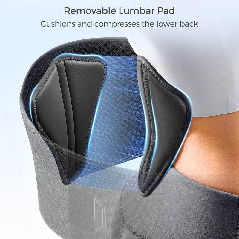[Australia] - FREETOO Back Brace for Lower Back Pain Relief with Pulley System,Lumbar Support Belt for Men & Women with Lumbar Pad, Ergonomic Design and Soft Breathable 3D Knit Material,for Herniated Disc,Sciatica High Support Medium (Waist: 33.4ÔΩû40.5 Inch) 