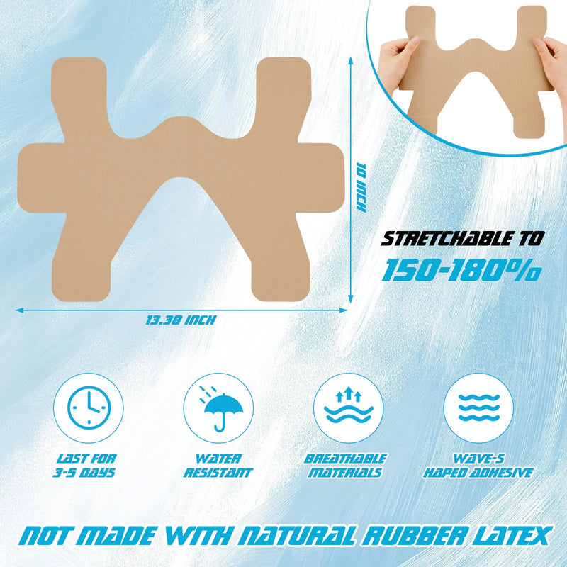 16 Count Kinesiology Tape for Ankle Precut Ankle Tape Athletic for Pain Relief, Waterproof & Elastic, Breathable Tape for Pain Support and Muscle Sports (Beige) Beige