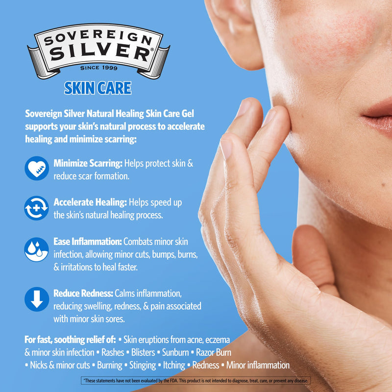 [Australia] - Sovereign Silver Natural Healing Gel - Skin Care for Healing, Redness Reduction, Minimizing Acne Scars & Easing Inflammation - 1oz 1 Ounce (Pack of 1) 