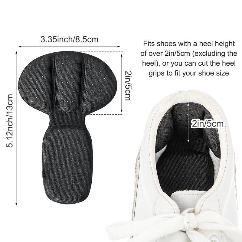 [Australia] - Sibba 3 Pairs of Heel Pads 2-in-1 Shoe Insoles Women's Shoes Heel Protection Heel Grips for Large Shoes Heel Cushion Self-Adhesive Heel Insoles Men's Shoes Shoe Repair Heel Protector (Black) 