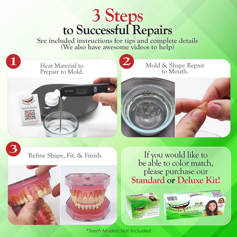 [Australia] - BF Products SmileFix Basic Dental Repair Kit - Durable Compound - for Missing Or Damaged Teeth - Fix Gaps, Broken Tooth, Missing Teeth, Spaces - Repairs - Fast & Easy - Confident Smiles 