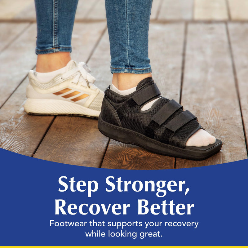 [Australia] - Brace Direct Post-Op Shoe - Adjustable Orthopedic Walking Shoe for Broken Foot & Toe, Stress Fractures, Bunions, Post-Surgery Recovery, Left or Right Foot, Women M (US Shoe Size 7.5-8.5/24.5 cm) Womens Medium (Pack of 1) 