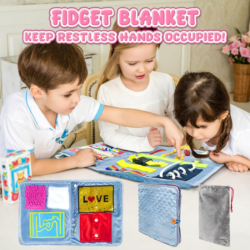 [Australia] - Fidget Blanket for Adults with Dementia, Activities for Seniors, Suitable for Alzheimer's and Autistic Therapy, Relieves Anxiety, Calms and is a Comforting Product for Hand Exercises 