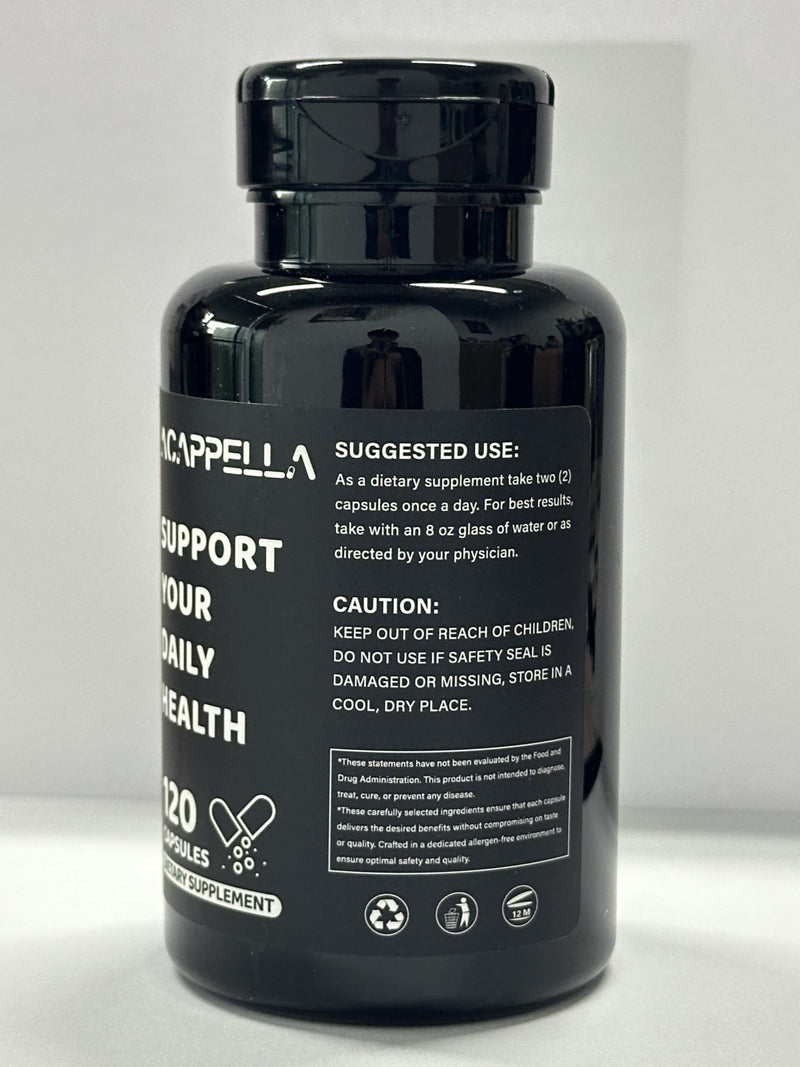 ACAPPELLA Magnesium Complex Capsule Vitamin B Supplement with Malate Magnesium Citrate Glycinate Oxide Taurate - 120 Count