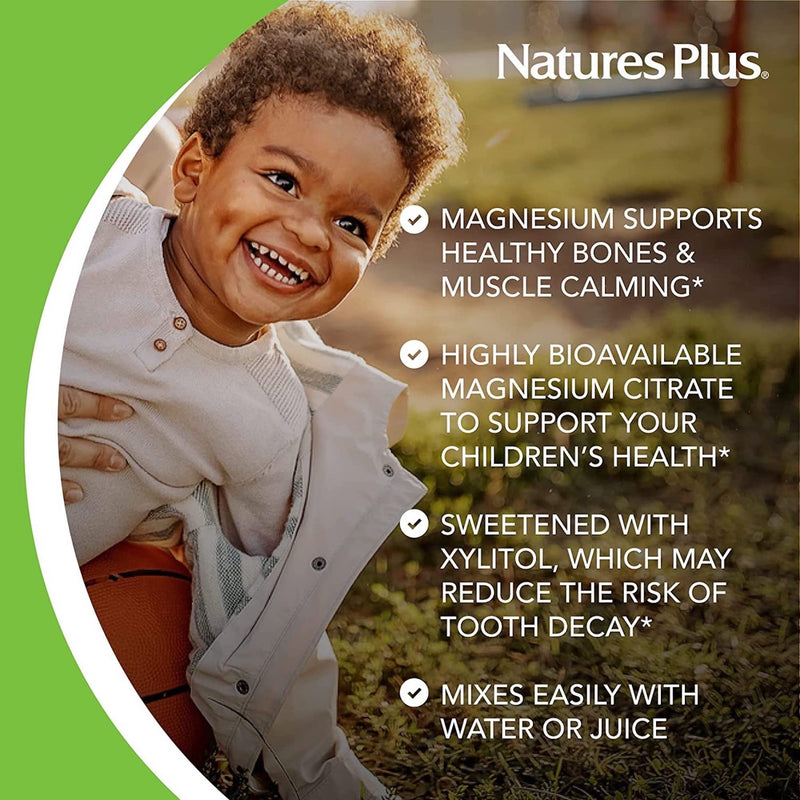 NaturesPlus Animal Parade MagKidz Children’s Magnesium Supplement - Natural Cherry Flavour, Teeth, Bones and Muscle Support for Children's Health - Gluten Free, Vegan - 171 g Powder 171 g (Pack of 1)