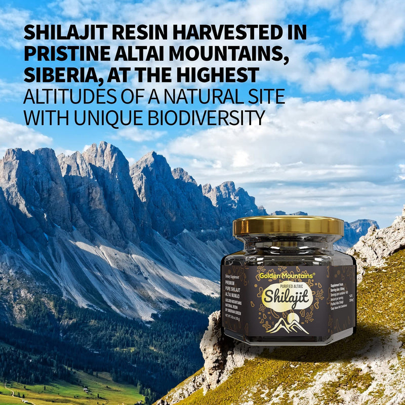 [Australia] - Pure Authentic Siberian Altai "Golden Mountains" Shilajit Resin 100g 3.53oz - Measuring Spoon – Quality & Safety Certificate in each Box 
