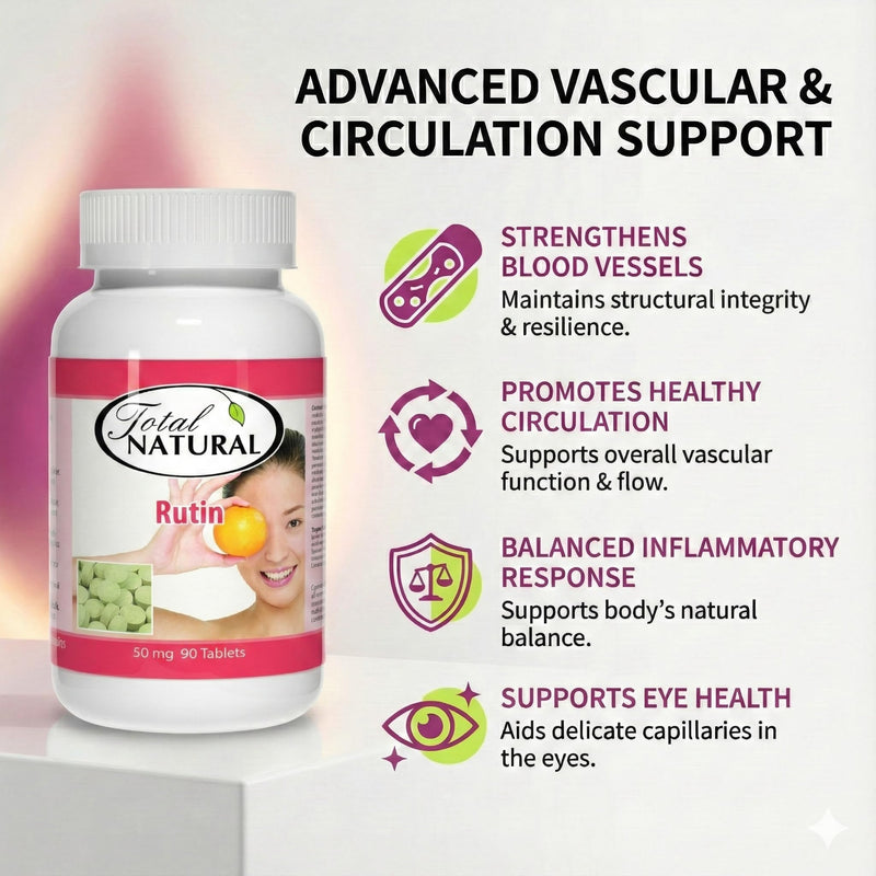 Rutin 50mg 90 Tablets [1 Bottle], Help Absorb and Utilize Vitamin C, Improved Vascular Health, Vision Care 90 Count (Pack of 1)