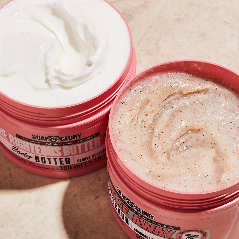 Soap & Glory The Righteous Body Butter & Dry Skin Moisturizer, 10.1 oz | Rich Hydrating Lotion, Deep Moisture for Barrier Support with Shea Butter, Vitamin E & Aloe Vera, Fresh Fruity-Floral Scent 10.1 Ounce (Pack of 1)