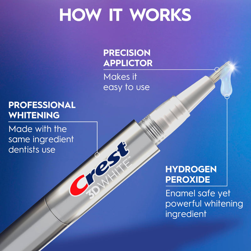 Crest 3DWhite Easy-to-Use Whitening Pen, 1 Teeth WHITENING Pen 0.13 Fl Oz (Pack of 1)