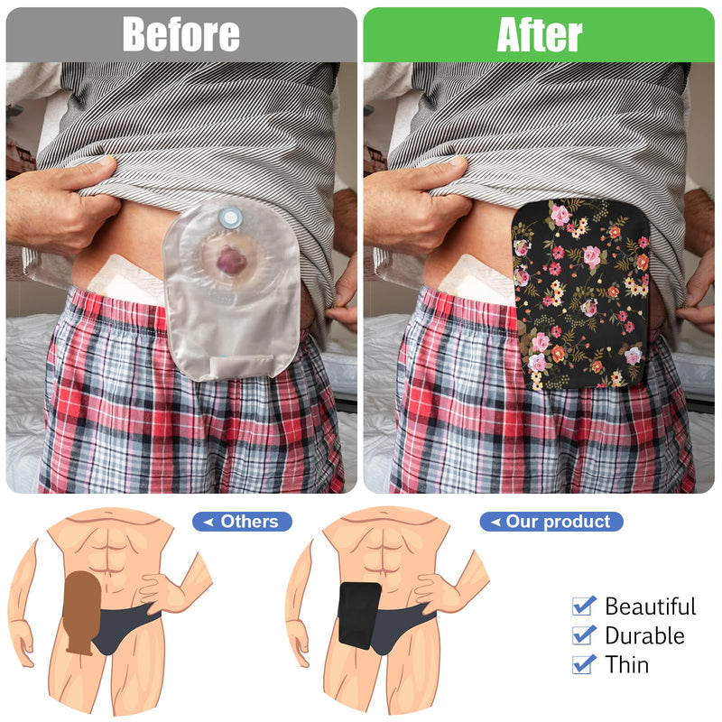 [Australia] - 14 Pcs Ostomy Bag Pouch Covers for Women Men with Round Opening Care Protector Shower Wraps Cover Odor Cute Style 