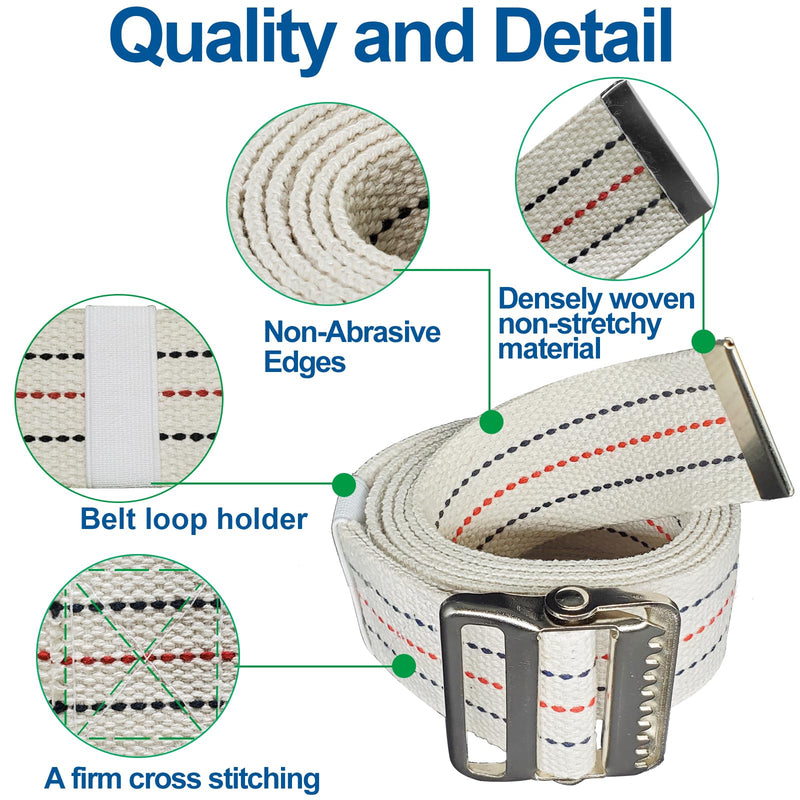 [Australia] - Aliseniors Transfer and Gait Belt with Metal Buckle - 60 Inch, Standing and Transfer Walking Assist Aid for Seniors, Elderly Patients, Caregiver, Nurse, Therapist 1 Pack 