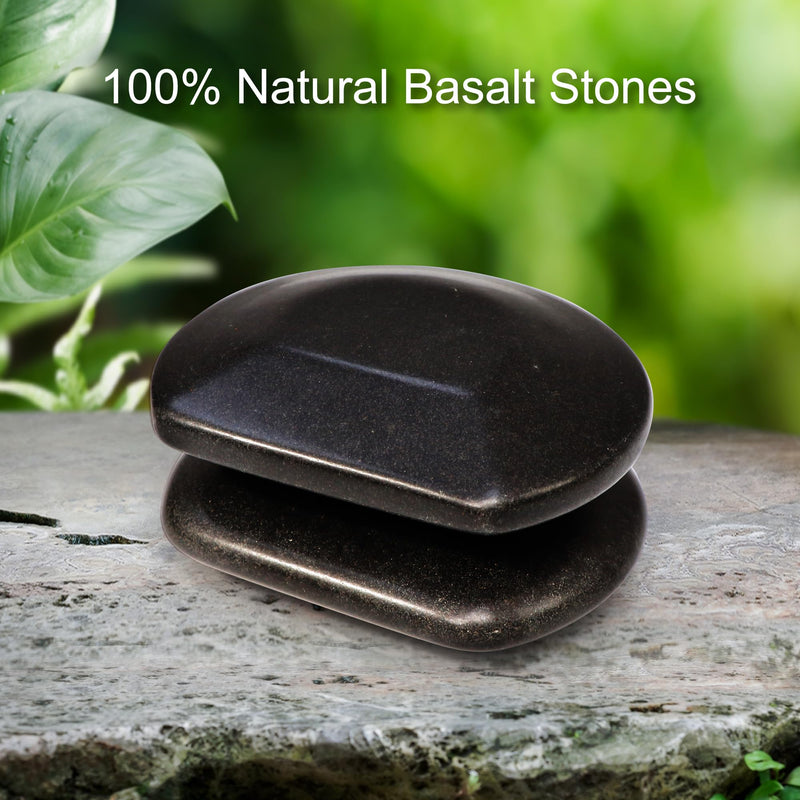 [Australia] - Master Massage 2-Piece Large Three Quarter Round Circle Circular Contour Hot Stones Set - Trigger Point and Acupressure Tools-Black Basalt Lava Rock Massage Tool Stones for Stone Massage - Large Size Three Quarter Round Basalt Black 