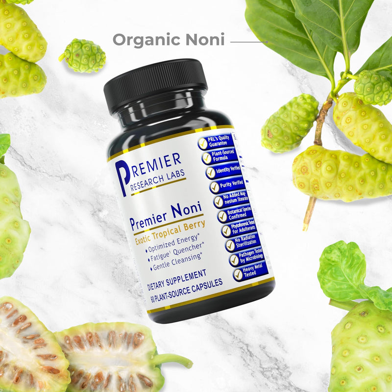 [Australia] - Premier Research Labs Premier Noni - Organic Noni Capsules, Noni Fruit Powder Pills, Noni Extract Supplement for Gut Health, Energy & Immune Health Support - 60 Vegetarian Capsules 
