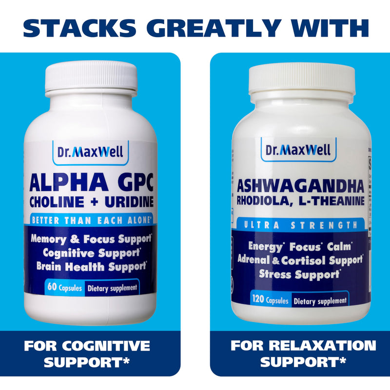 [Australia] - Phosphatidylserine & Bacopa Monnieri, Better Than Each Alone. Phosphatidylserine Supplement 300mg, No Fillers, Soy Free, 2in1, 120 Capsules. Memory Support 
