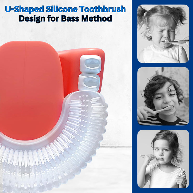 [Australia] - LOOT Kids U Shaped Electric Toothbrush with 4 Brush Heads, 5 Cleaning Modes, Sonic Toothbrush Kids with 60s Smart Reminder, Cartoon Dinosaur 360-Degree Cleaning IPX7 Waterproof Design (Blue, 2-6) Blue 1 Count (Pack of 1) 