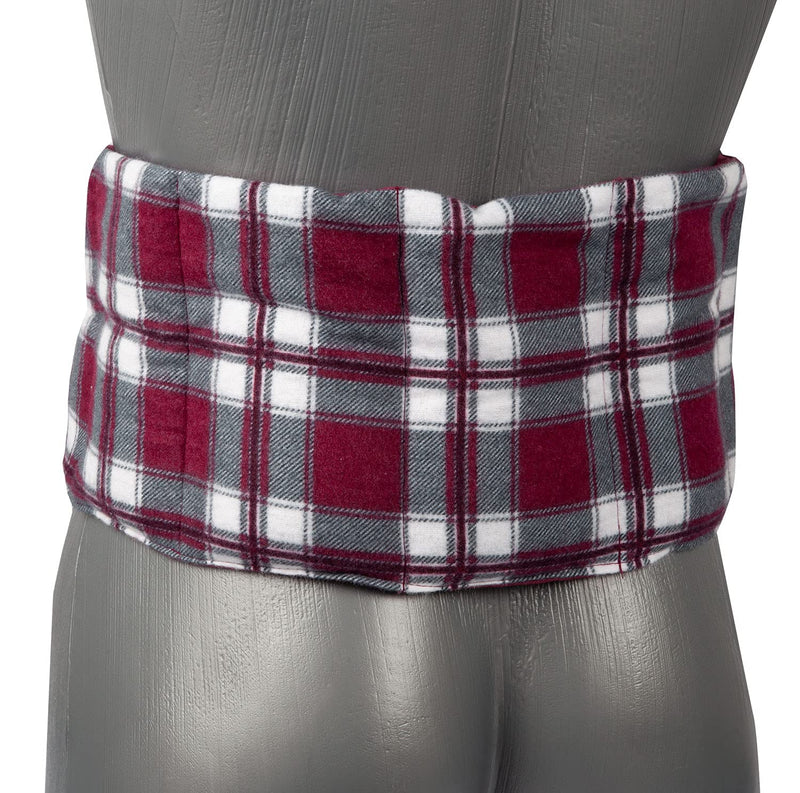 [Australia] - Cherry stone pillow 7-chamber with ribbon, 65x15cm - heat pillow back, grain pillow - 65x15, cherry stone pillow, flannel checkered red cherry stones 