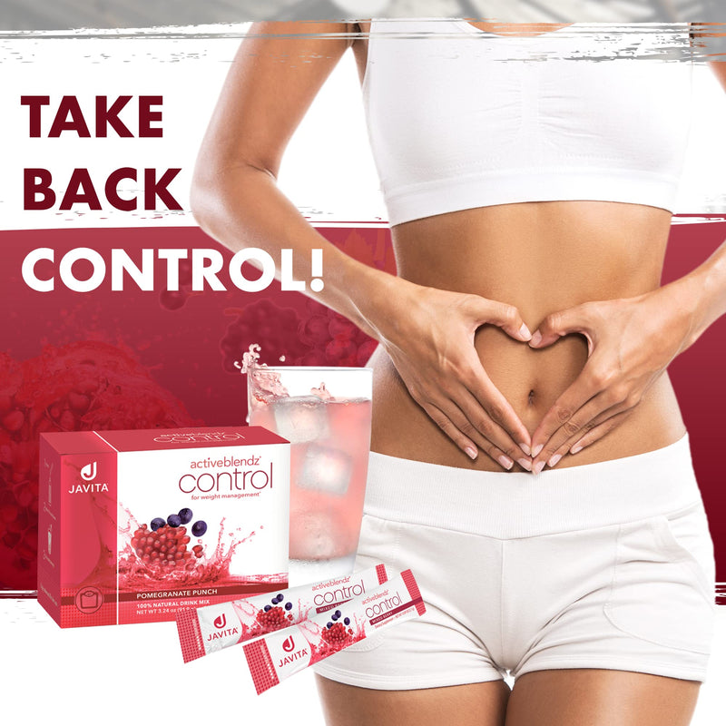 [Australia] - Javita ActiveBlendz Control Pomegranate Powder Drink - Instant Fruit Beverage Made from Grape & Pomegranate with Garcinia Cambogia & Gymnema Sylvestre for Appetite and Weight Management, 24 Pcs 1.24 Ounce (Pack of 1) 