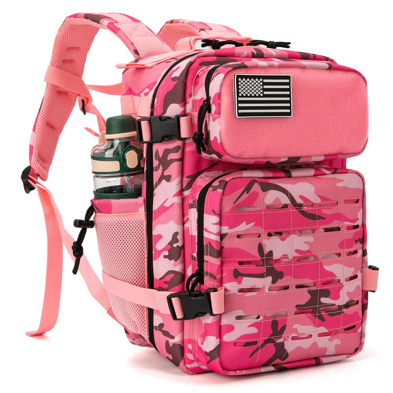 QT&QY 25L Tactical backpack & Tactical Toiletry Bag(Pink Camo)